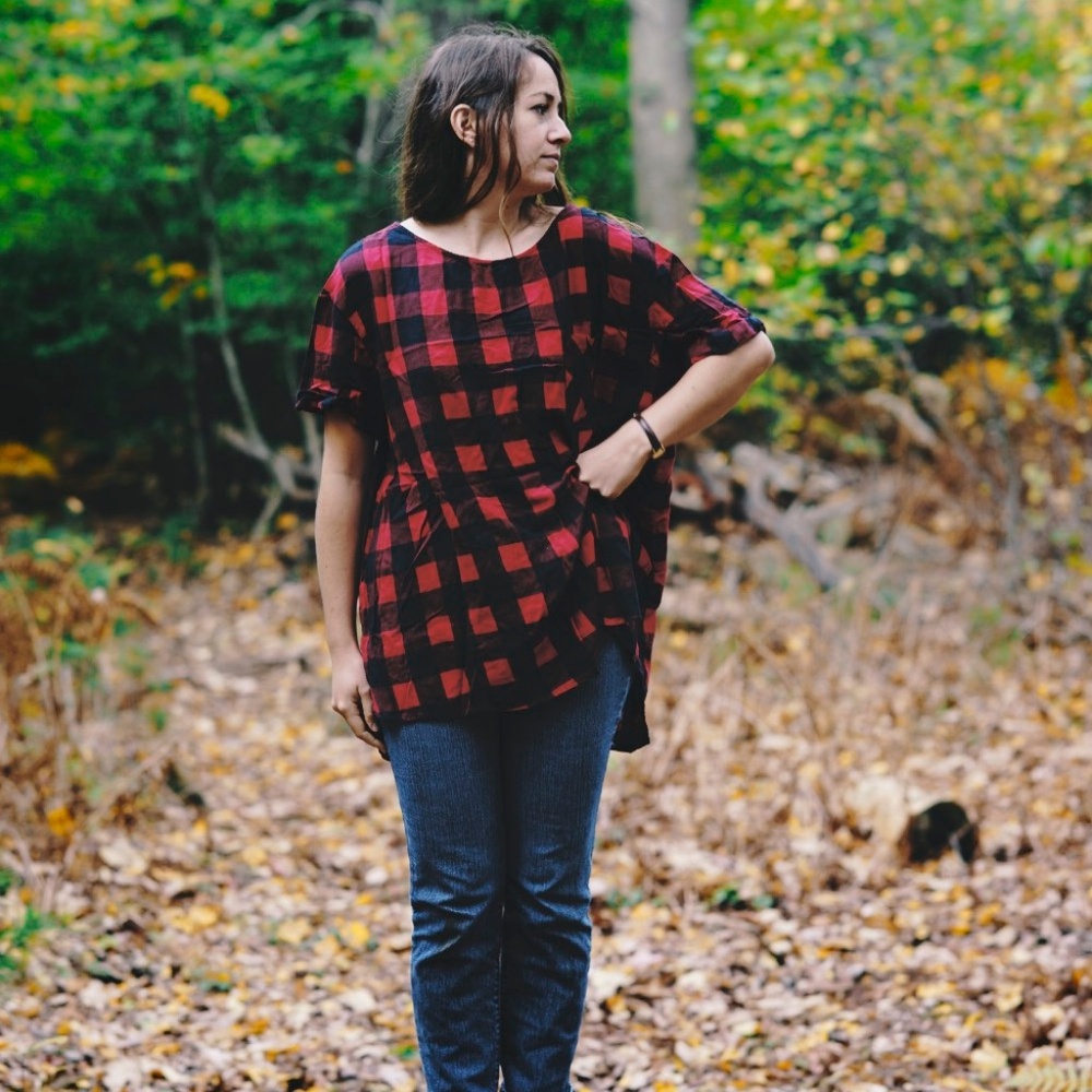 Red and Black Checkered Tunic Shirt